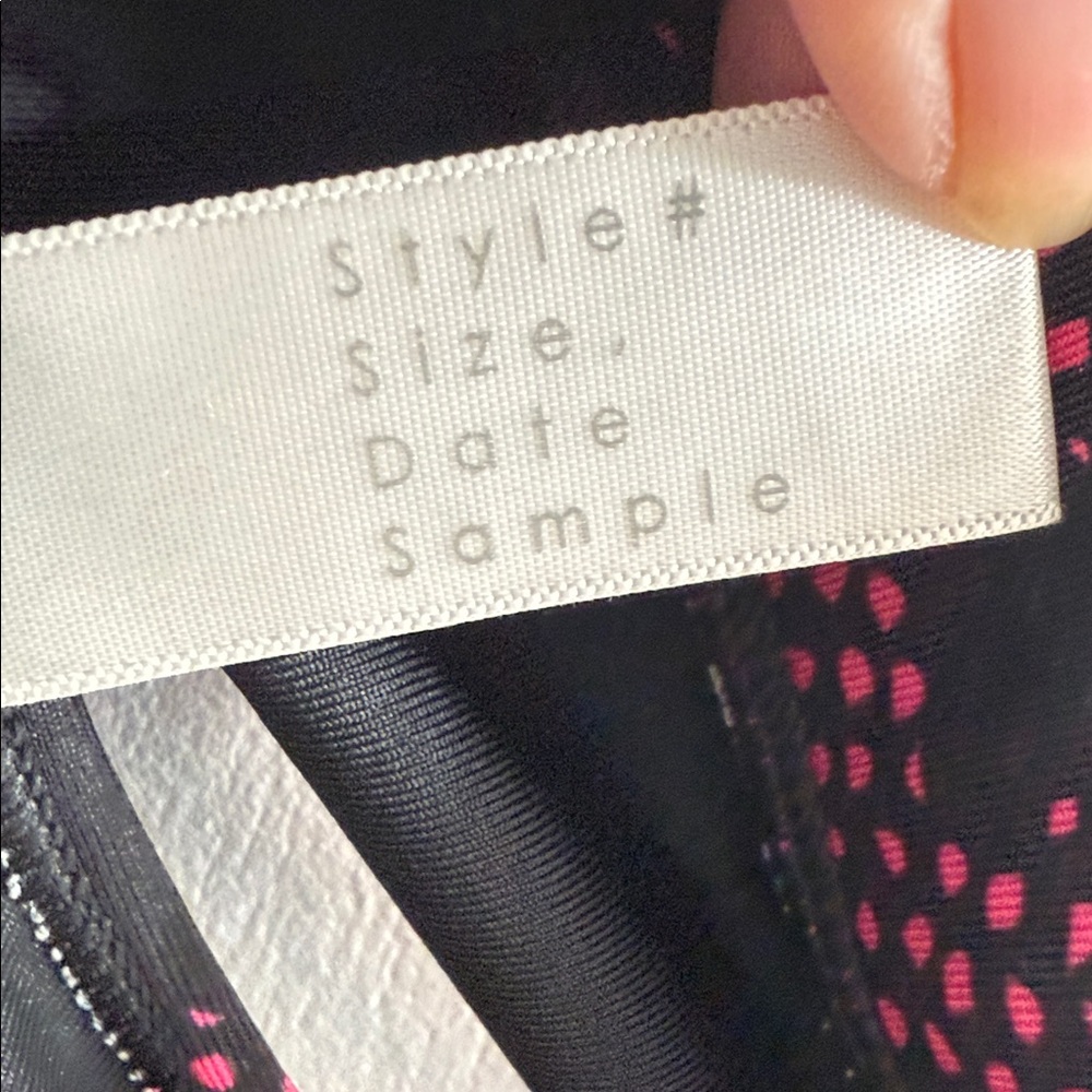 Nike Black Sports Bra with Pink Dot Print and Yellow Swoosh - Picture 7 of 7